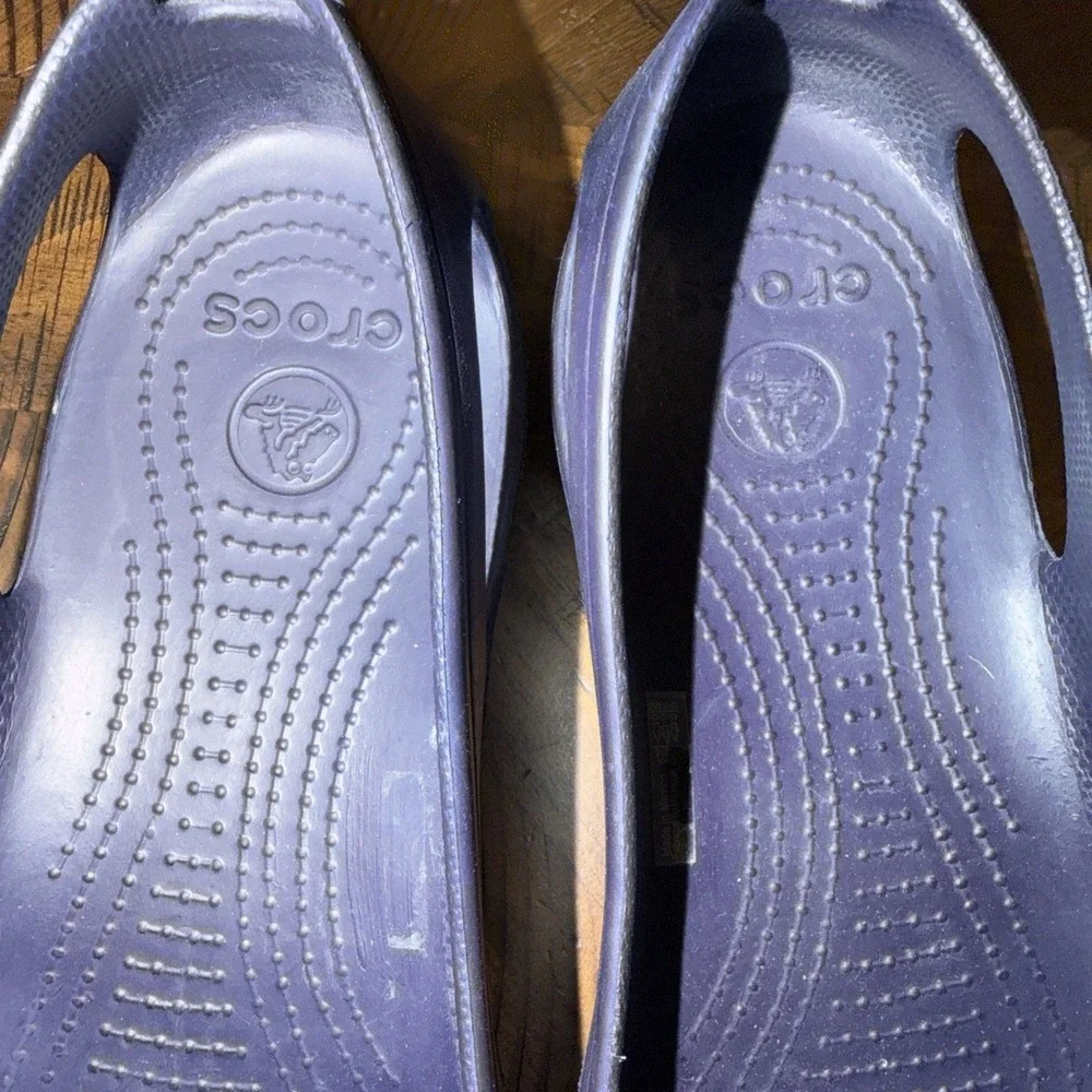 Crocs Kadee Flats Women's Size 11 Navy Blue Beach Summer Resortwear